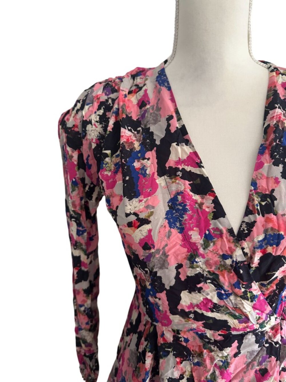 IRO Women's Pink Floral Wrap Dress Size 34 US XS - Picture 4 of 11
